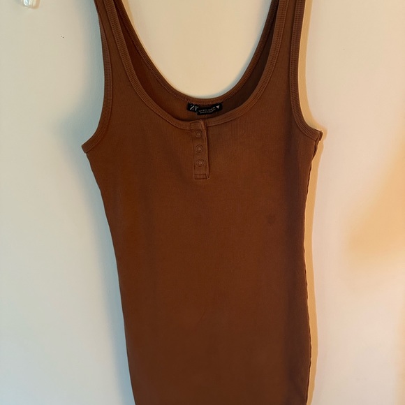 Zara ribbed knit dress brown size M - Picture 3 of 10
